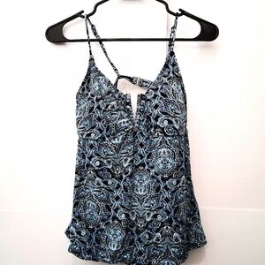 IBIZA Swimwear Blue Paisley Tankini Top
